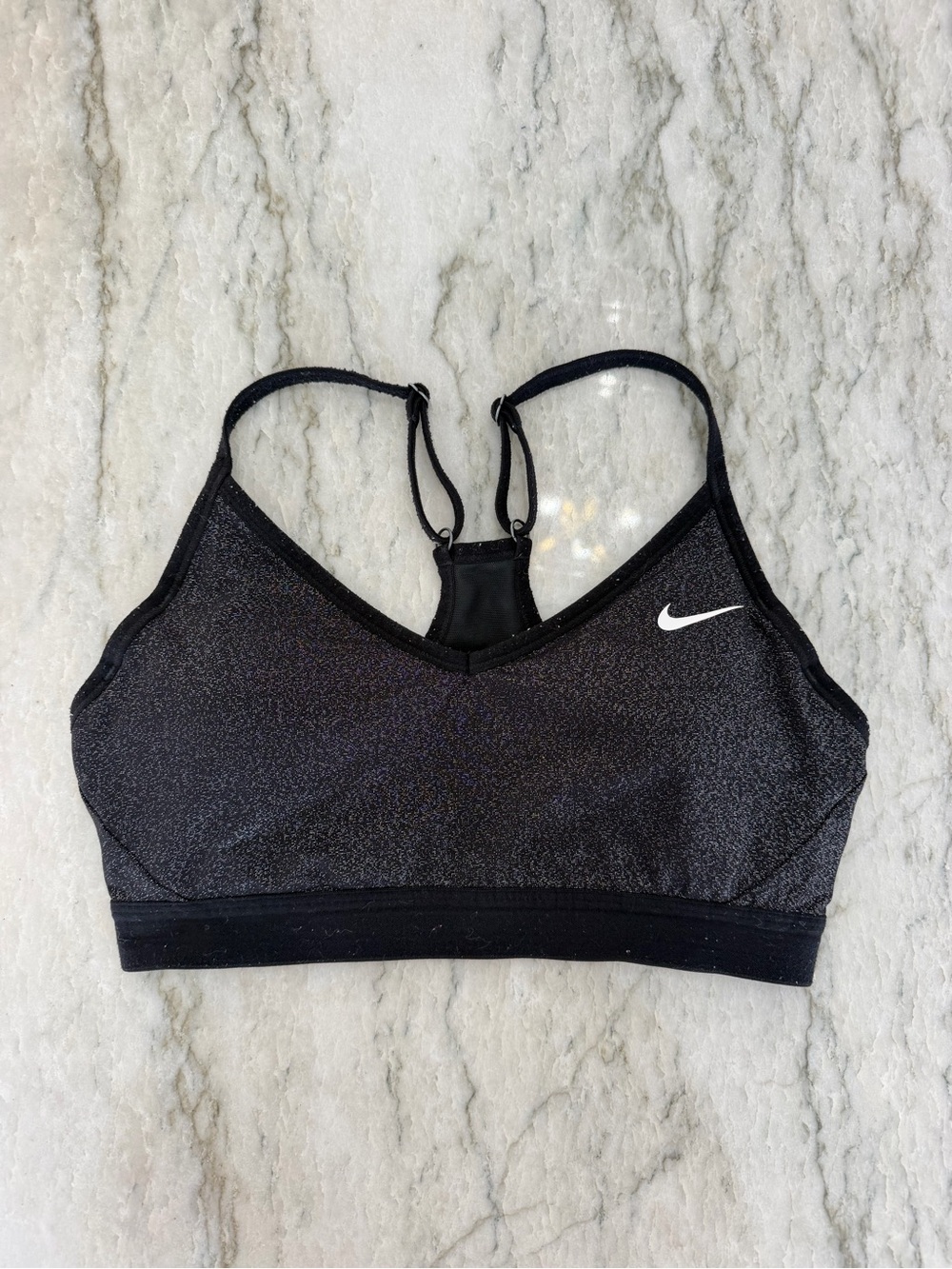 Nike Black Shimmer Racerback Sports Bra